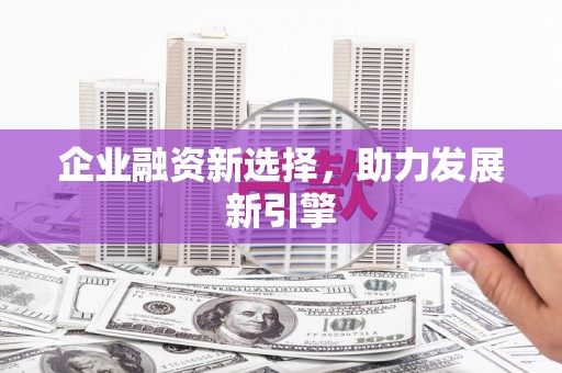 石城企业融资新选择，助力发展新引擎