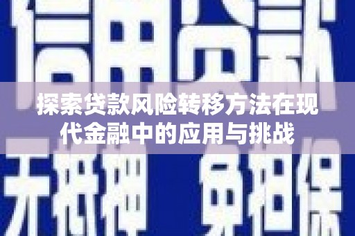 石城探索贷款风险转移方法在现代金融中的应用与挑战