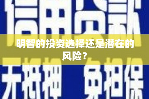 石城明智的投资选择还是潜在的风险？