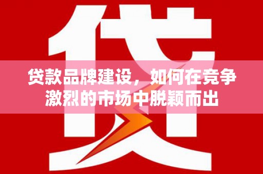 石城贷款品牌建设，如何在竞争激烈的市场中脱颖而出