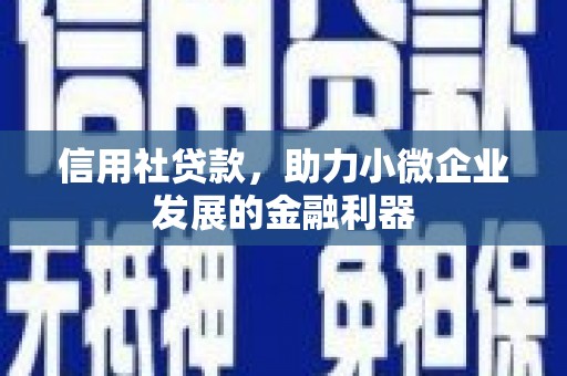 石城信用社贷款，助力小微企业发展的金融利器