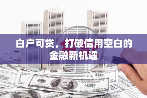 石城白户可贷，打破信用空白的金融新机遇