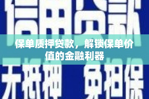 石城保单质押贷款，解锁保单价值的金融利器