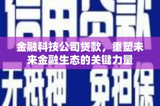 石城金融科技公司贷款，重塑未来金融生态的关键力量