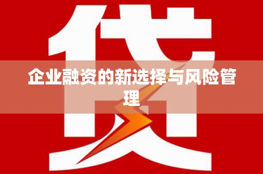 石城企业融资的新选择与风险管理